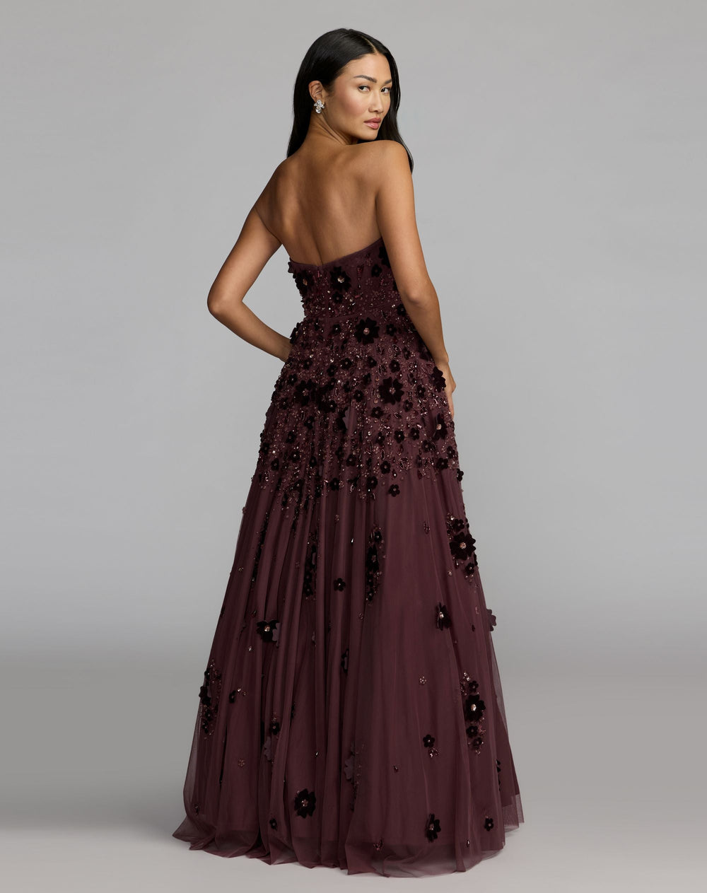 Mac Duggal 94271 Floral Embellished Strapless Ball Gown