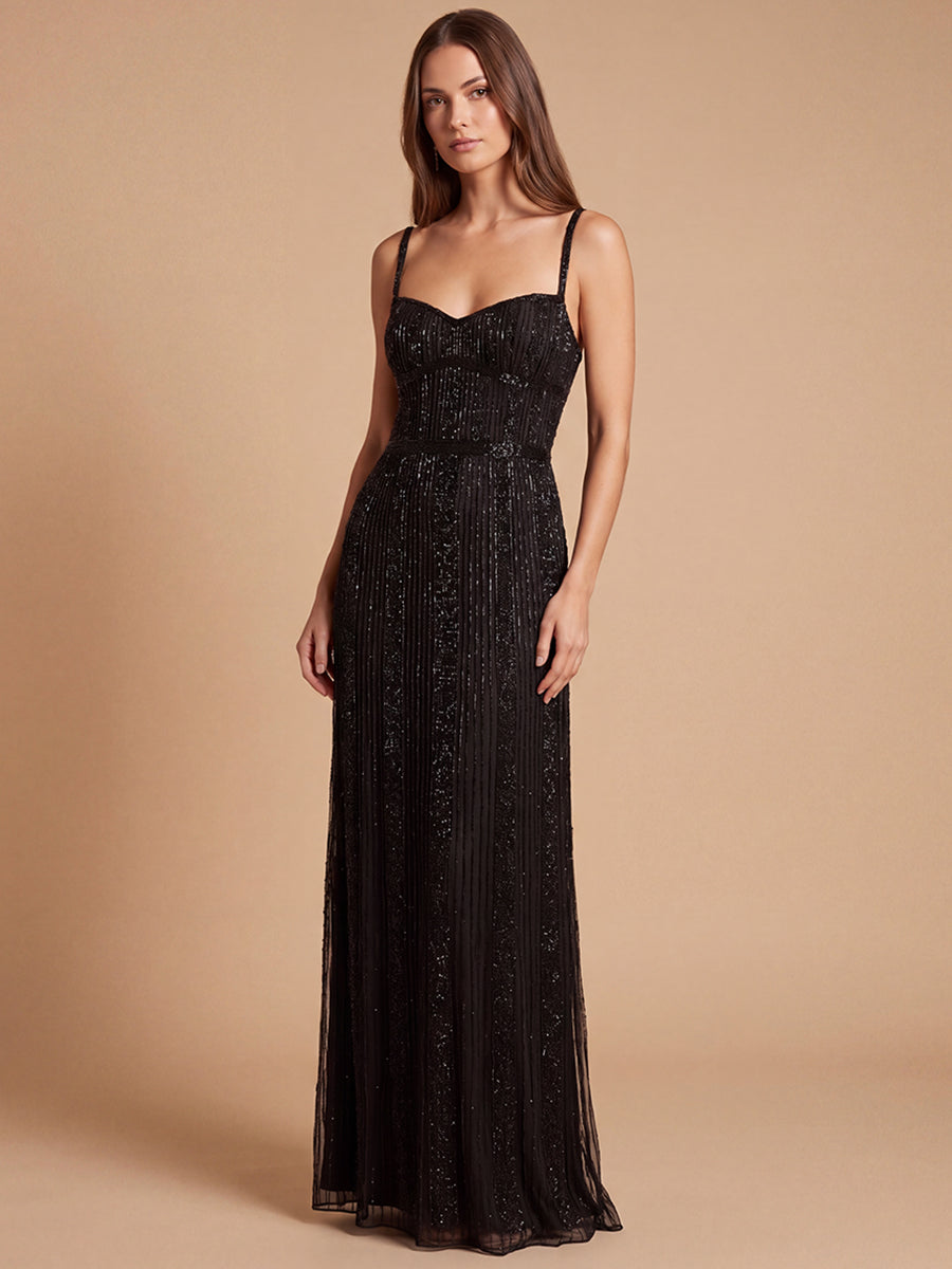 Lara 9917- Spaghetti Strap Beaded Gown - FOSTANI.com