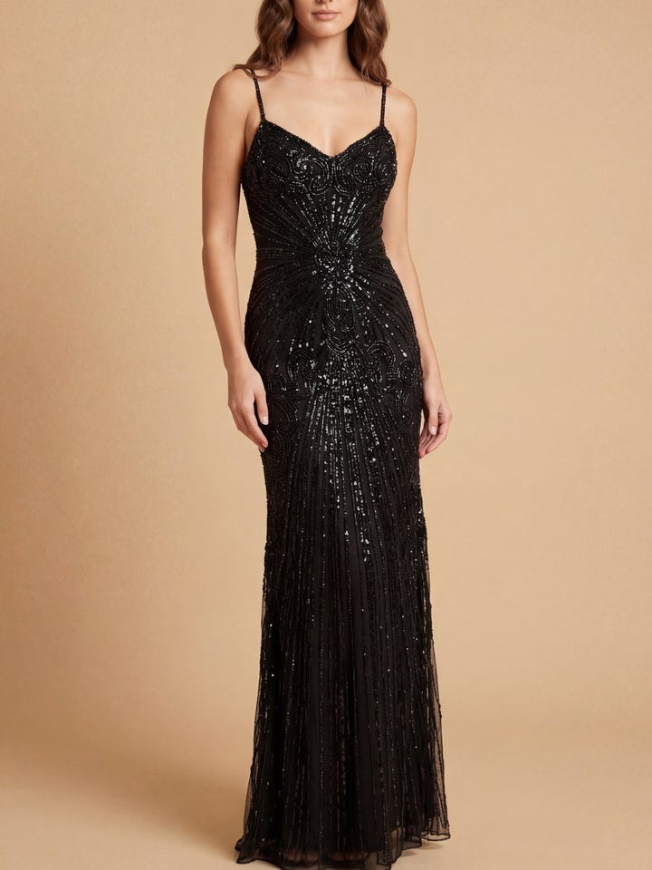 Lara  9921 Detachable Straps Beaded Gown - FOSTANI.com