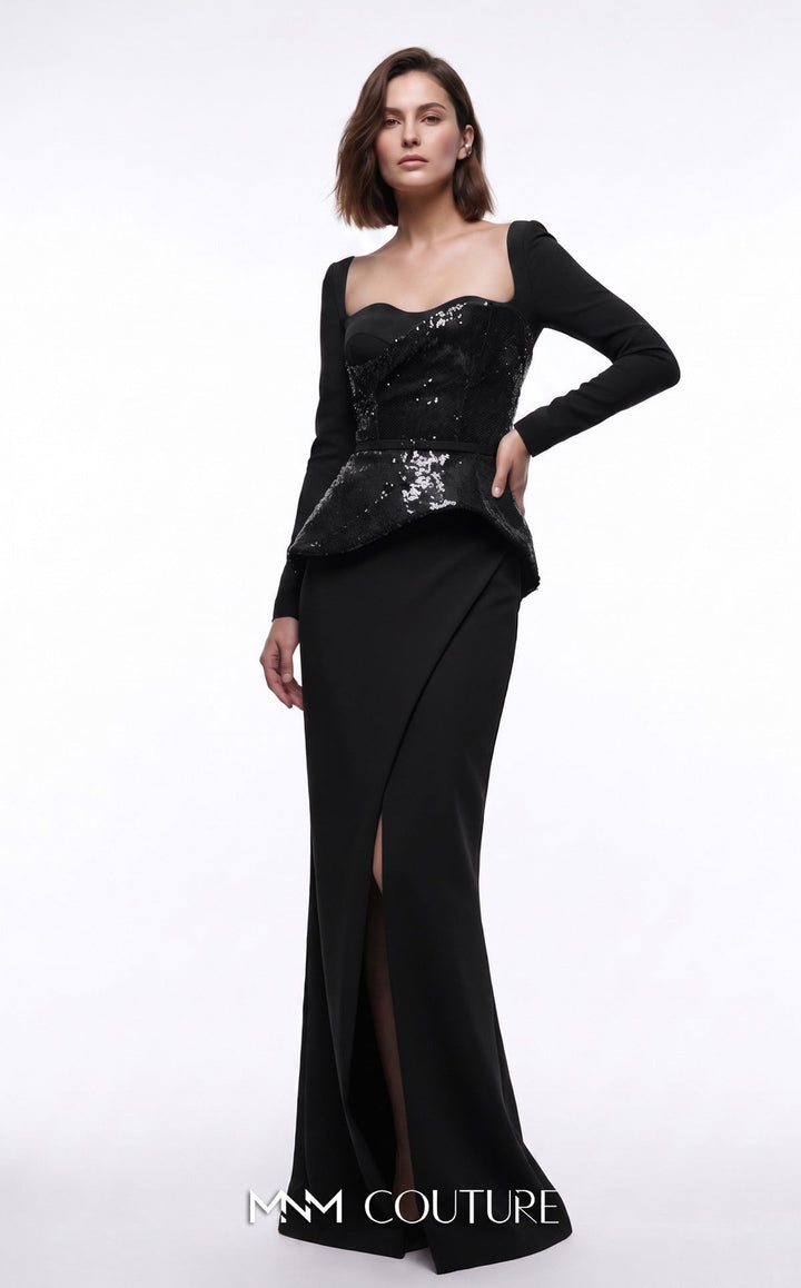 MNM E0141 Sweetheart Long Sleeve Mermaid Couture Dress