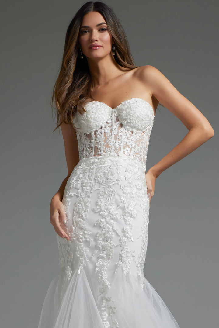 Jovani JB07260 Embellished Mermaid Bridal Dress