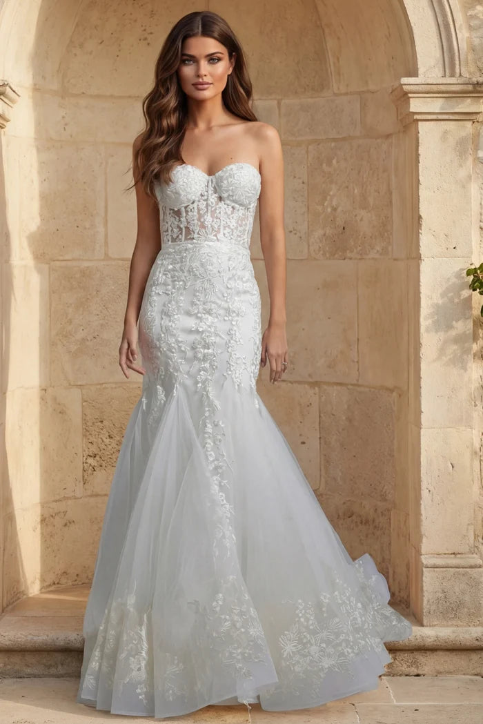 Jovani JB07260 Embellished Mermaid Bridal Dress