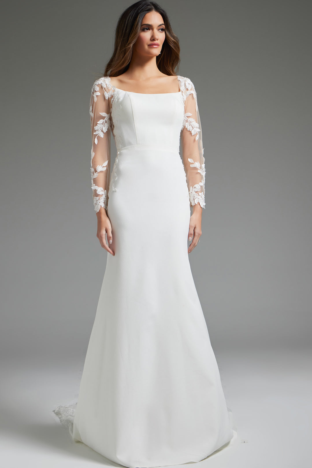 Jovani JB42297 Long Sleeve Sheath Bridal Dress