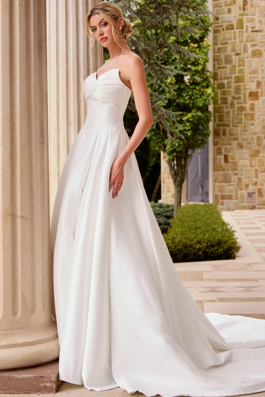 Jovani JB46880 Strapless Sweetheart Satin Wedding Dress