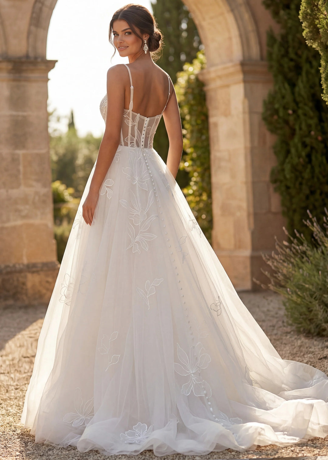 Jovani JB49761 Floral Embroidered A Line Bridal Gown