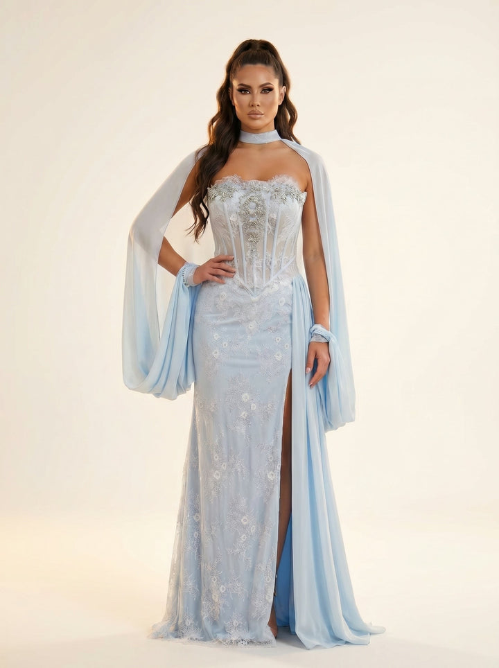 Modessa Couture MO26735 strapless corset evening gown front view