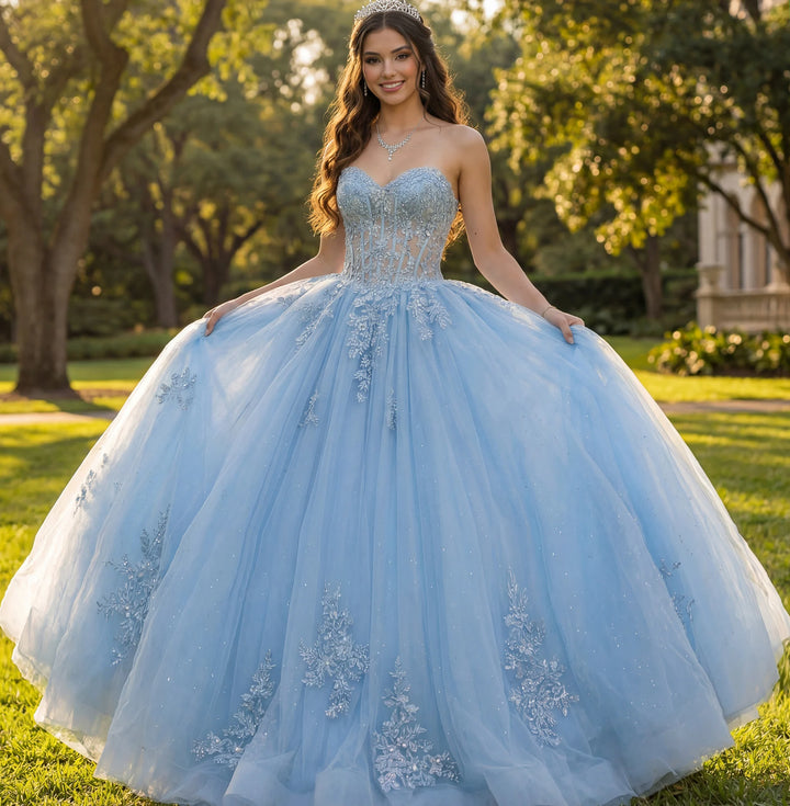 Jovani Q49712 Quinceañera Ball Gown with Embellished Corset