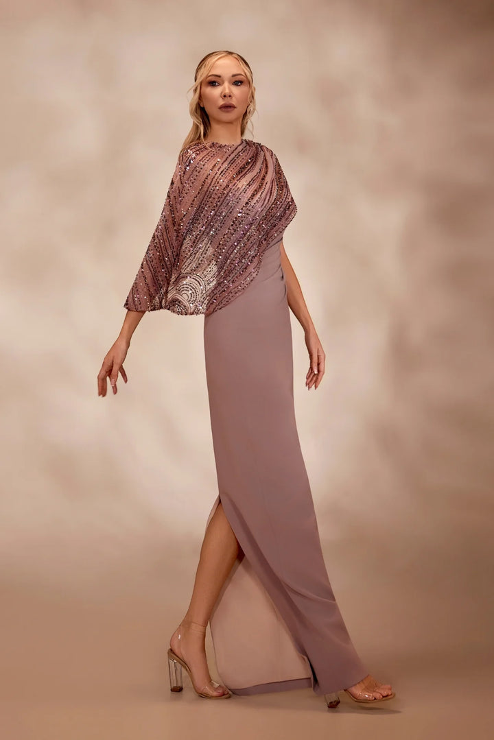 RTW4- Rosewood strapless crepe dress  with draping at the waist - FOSTANI.com