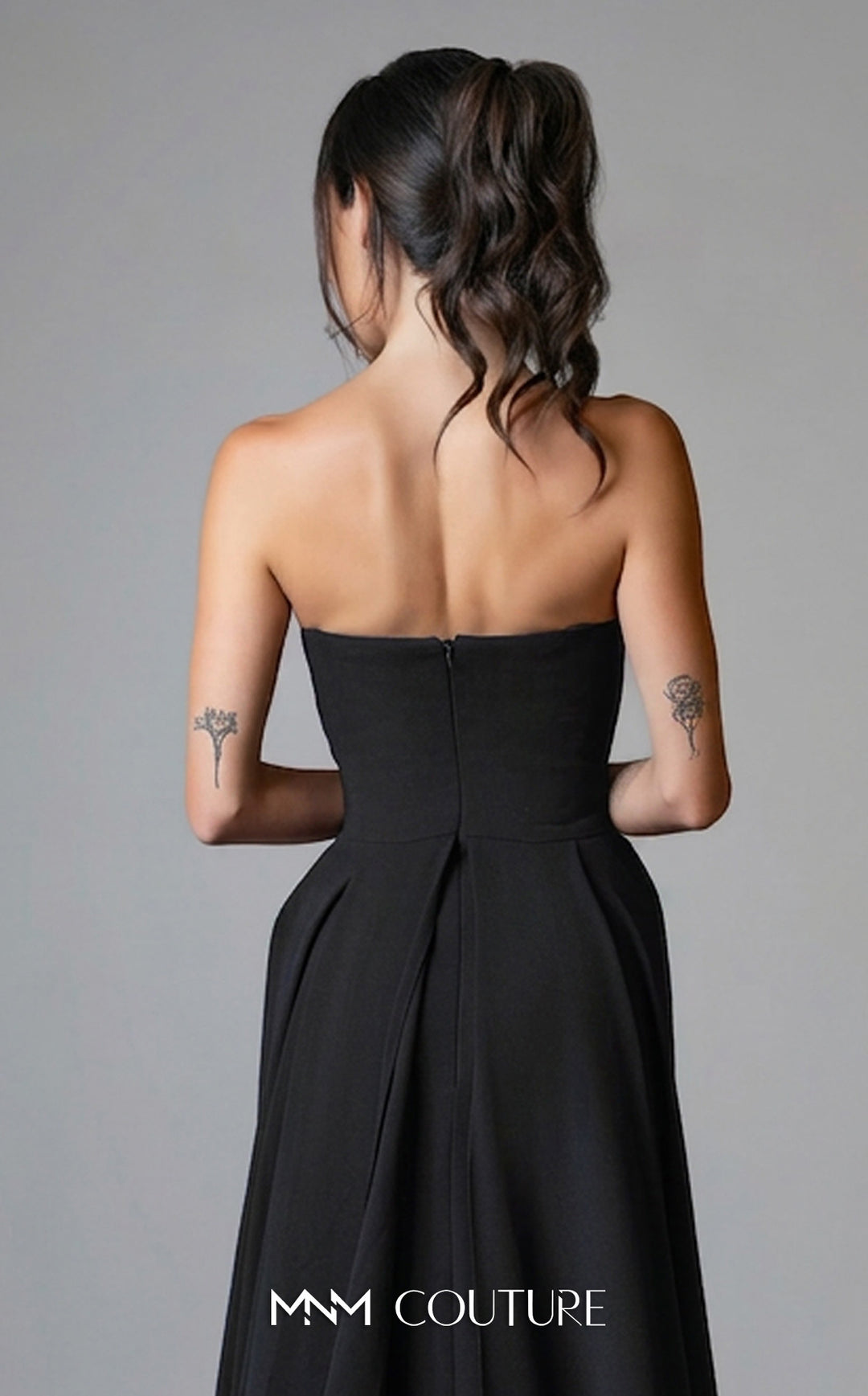 MNM Couture V07539 Asymmetrical Sleeveless Crepe Couture
