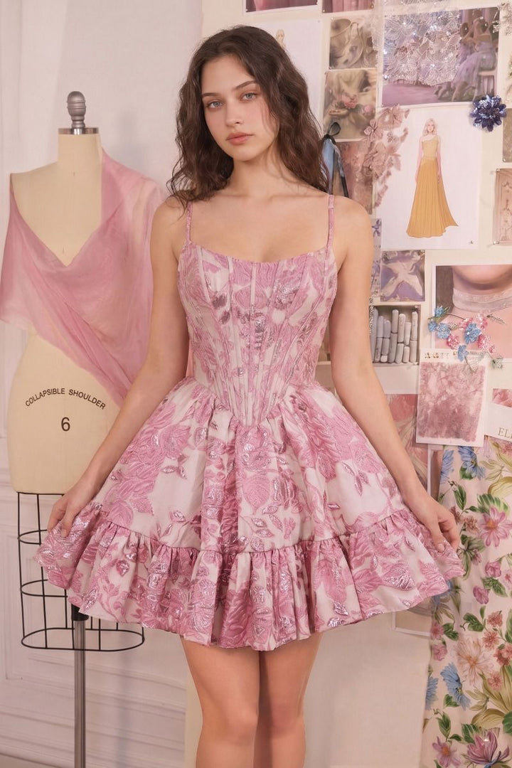 Andrea&Leo Couture A1522 Scoop Neckline Sleeveless Corset Bodice Dress