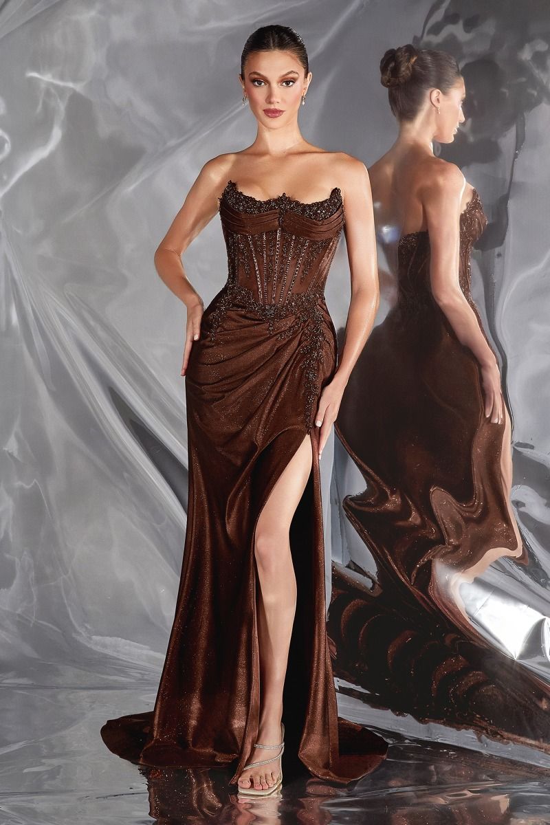 Ladivine CC463 Strapless Sleeveless Corset Prom Dress 2026 - FOSTANI.com