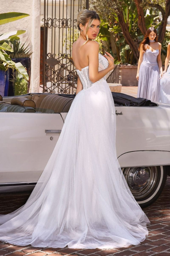 Ladivine CC492W Plunging Sweetheart Strapless Corset Dress