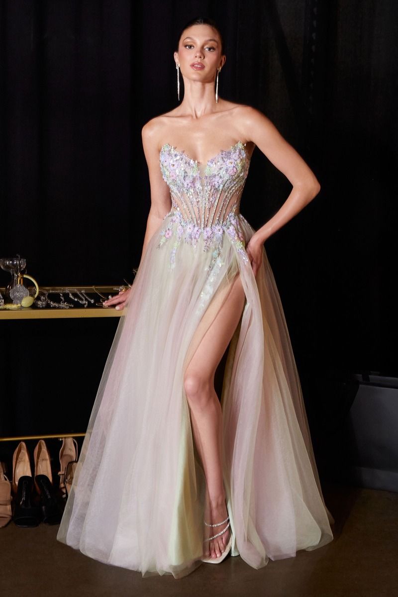 Ladivine CD2418 Sweetheart Corset Ball Gown Dress