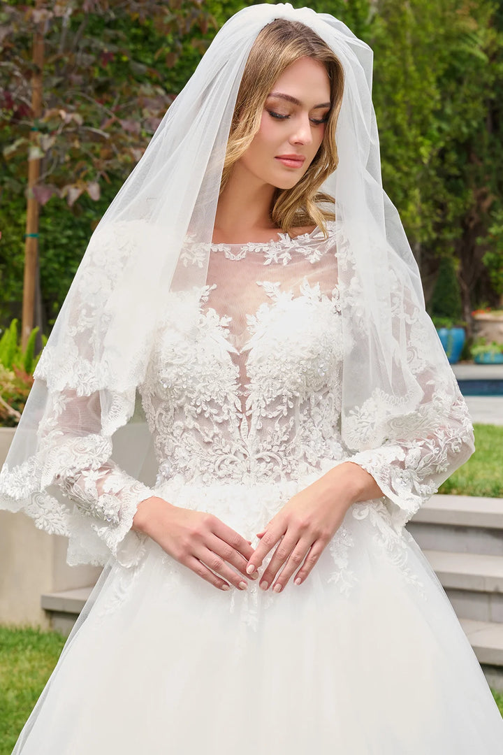 GLS Collective GL3843 boat neckline and long sleeve bodice detail