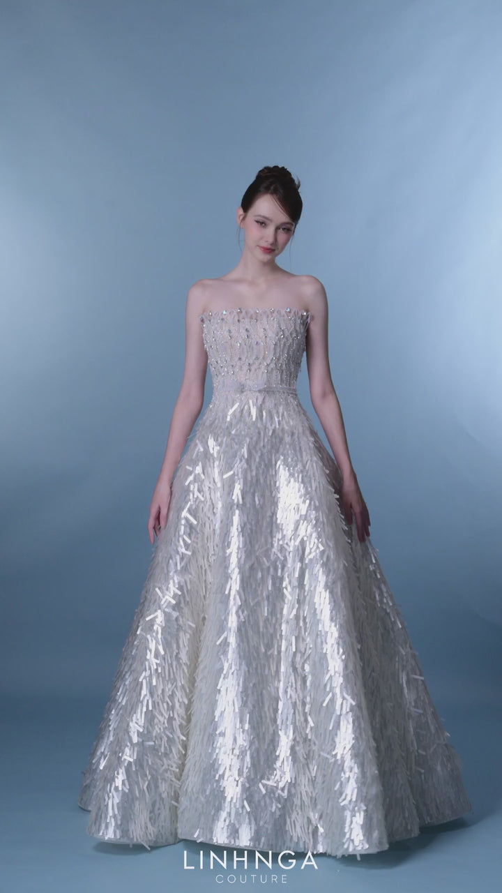 Linh Nga LMBAT276 Sequin Couture Dress
