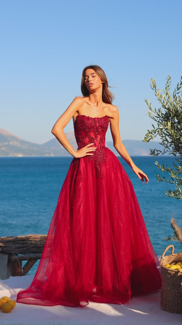AMARRA 89486 Strapless Tulle Prom Dress 2026