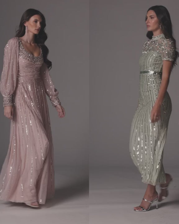 Mac Duggal 23085 Embellished Long Sleeve Scoop Neck A-Line Gown video