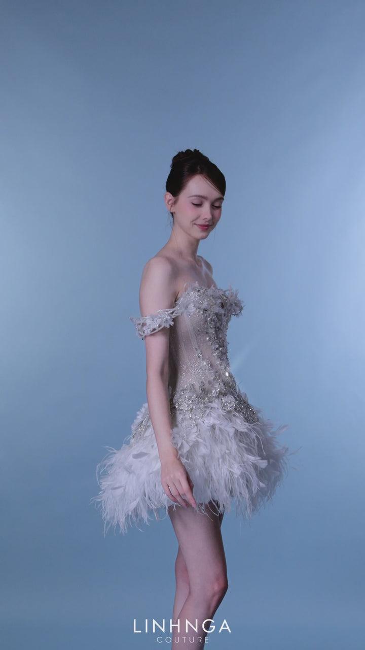 Linh Nga ALT138 Embellished Sequin Couture Dress