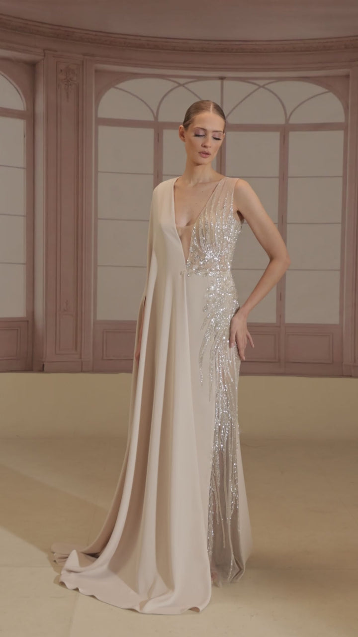 Reverie Couture FW278 One-Shoulder Satin Dress