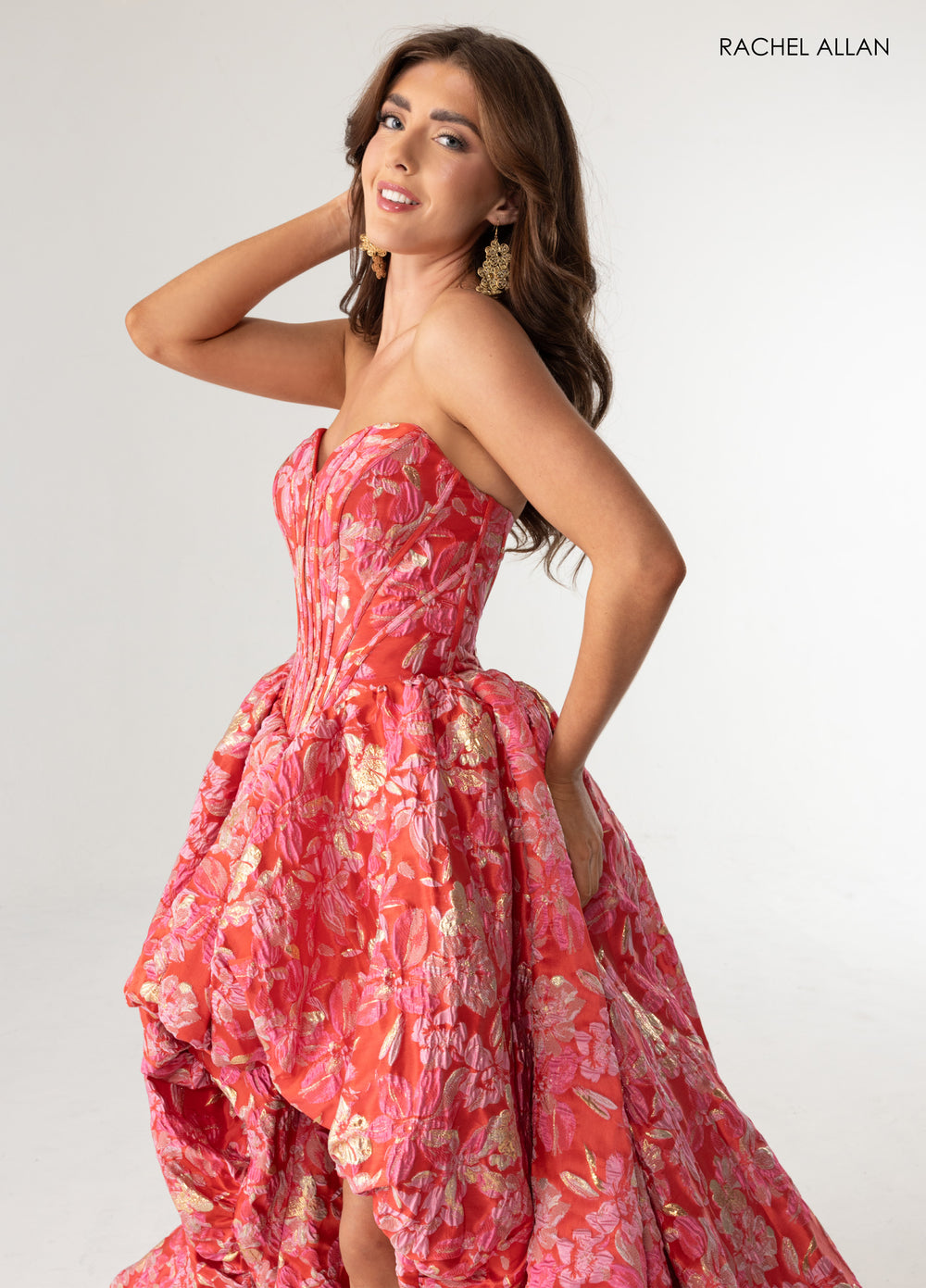 Rachel Allan 70928 High-Low Jacquard Prom Dress 2026
