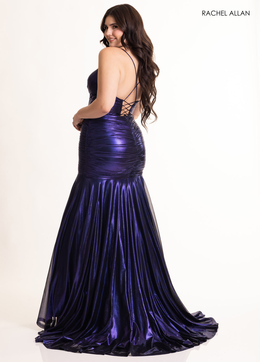 Rachel Allan 71040 Metallic Net Mermaid Prom Dress 2026