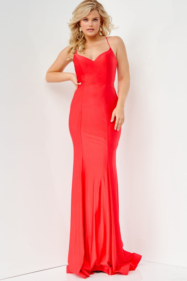 Jovani JVN07643 Sheath Prom Dress Sweetheart Neckline Corset Back JVN 07643 - FOSTANI