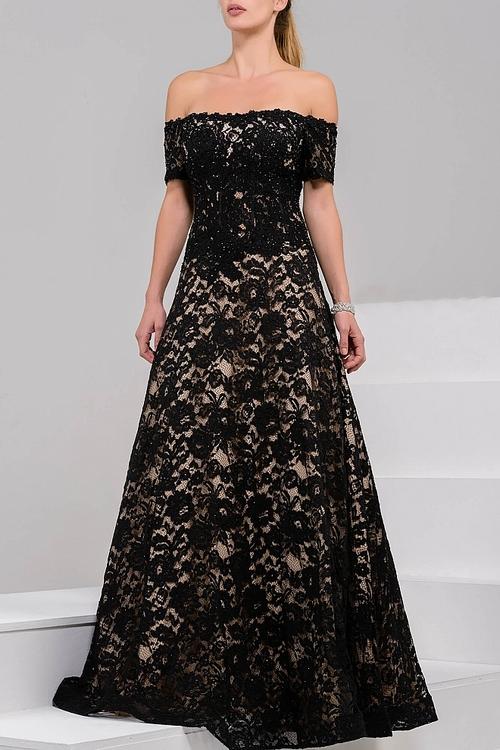 Jovani - 42828 Off-Shoulder Lace Ballgown - FOSTANI